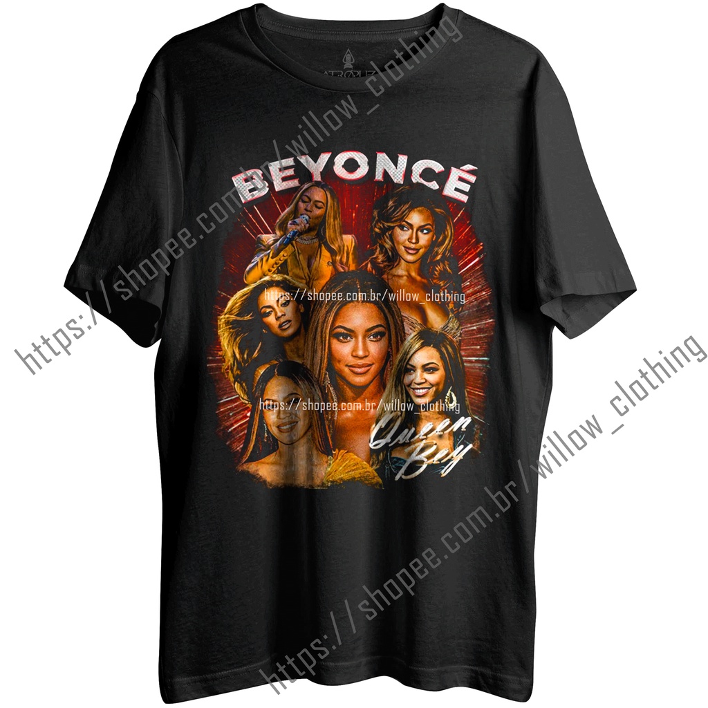 Camiseta Algodão Unissex Tshirt cantora Beyoncé album pop queen rainha  vintage retro