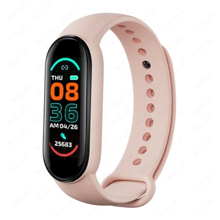 M6, Relógio Inteligente, SmartWatch, Rosa, Relógio de Esporte, Bluetooth,  Conexão Aplicativo, Xiaomi, Android, Apple