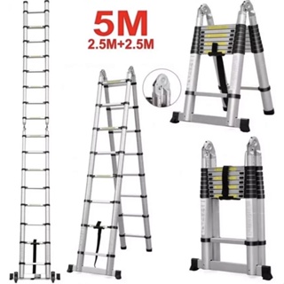 Escada telescópica, escada de extensão, alumínio, espinha de peixe,  escada-quadro, escadas de extensão dobrável, multiuso, escada telescópica  com pés