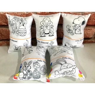 Almofadinha de Páscoa para colorir COM bolso - 19X13 CM PRÉ VENDA em Oferta na Shopee