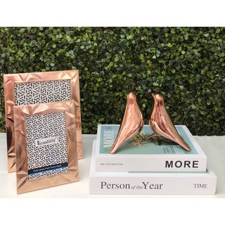 Porta Retrato Relevos Rose Gold Dourado Chumbo 10x15 15x20 Interponte UNITÁRIO