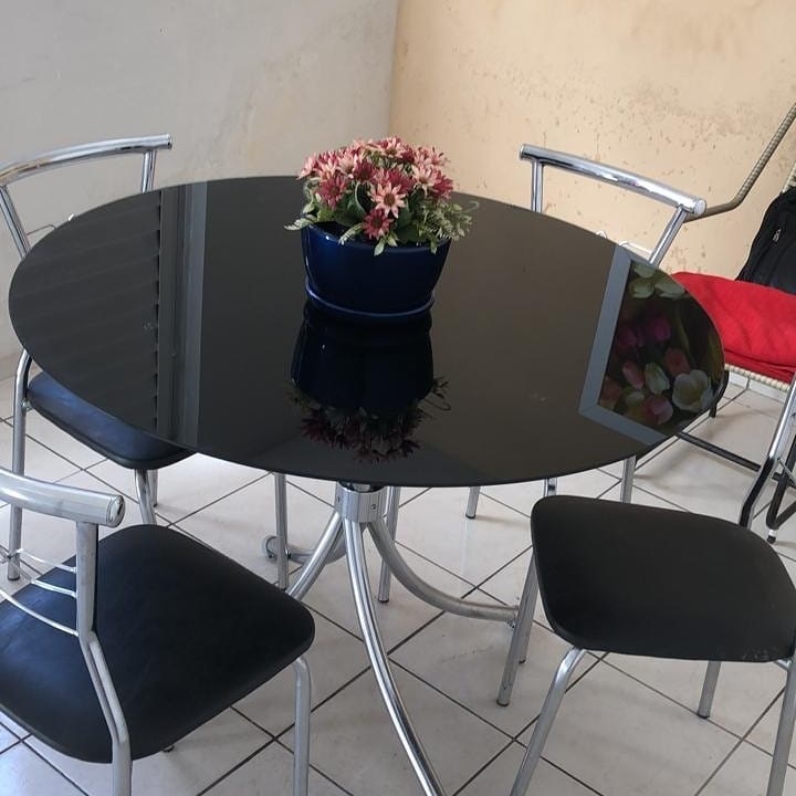 Adesivo Vinil Preto Brilhante Efeito Laca Laquear Mesa Vidros Lavável