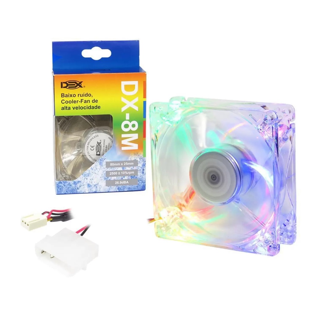 Cooler Fan Ventoinha Para PC Gabinete 80mm Dex Dx-8c
