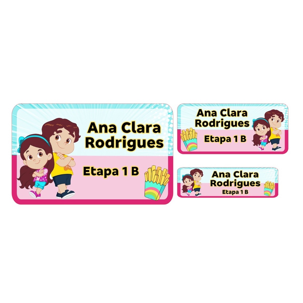 Kit 41 Etiquetas Escolar adesivas Maria Clara e JP, para identificação ...