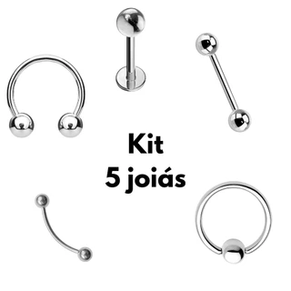 Promoção Kit piercing, orelha, língua, septo, sobrancelha, helix, trágus, em aço cirúrgico, aço inox, antialérgico, moda, masculino, feminino, unissex