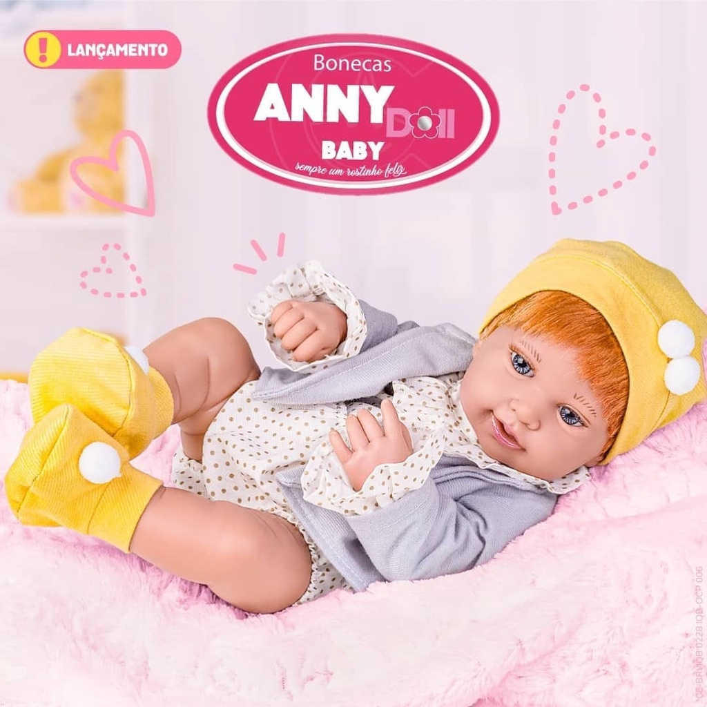 Boneca Reborn Anny Doll Baby Marinheiro - 2501 COTIPLAS