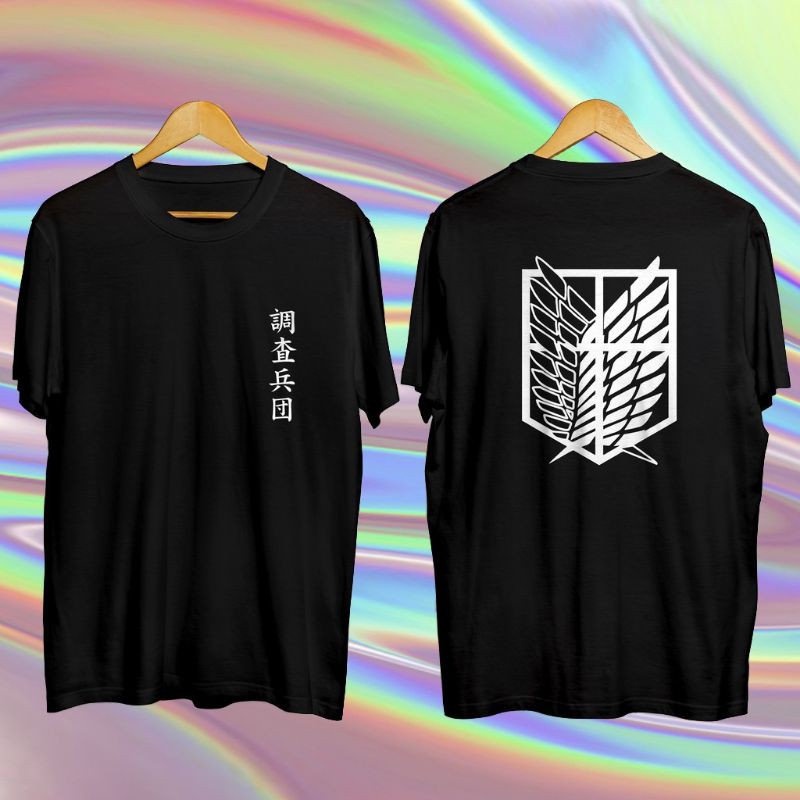 Camiseta Básica Unissex Algodão Attack On Titan Brasão Logo Anime Tumblr.
