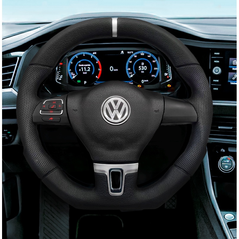 Volante Mkr Multifuncional Comando De Som Vw Prata Gol Saveiro G1 G2 G3 ...