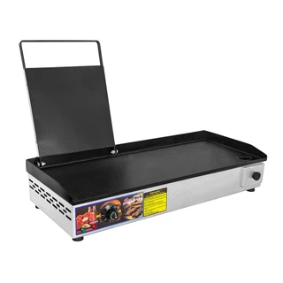 Chapa Chapeira 70x30 Elétrica 110v ou 220v Em Inox Com Abafador Prensa Para Lanche Hambúrguer Cachorro Quente - Sevefort