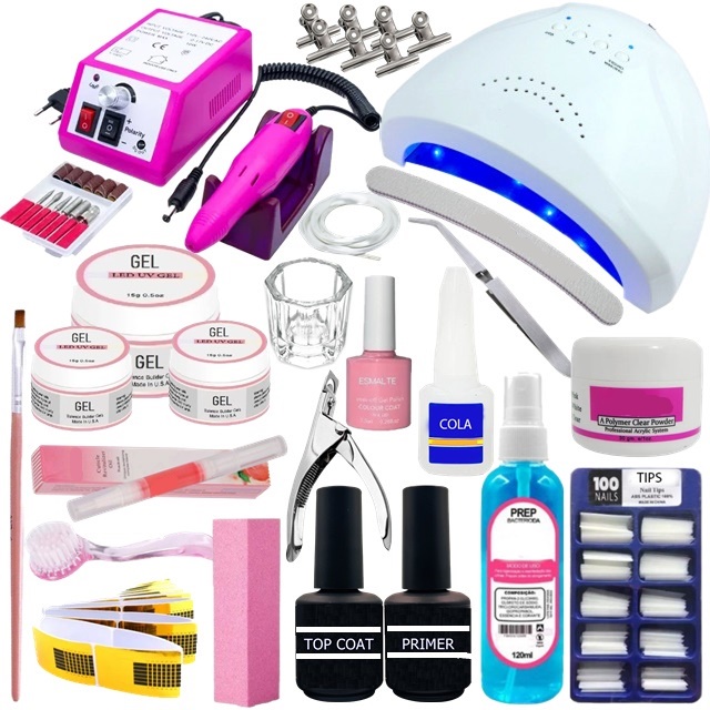 Kit De Unha Gel Completo Fibra Kit Alongamento Gel Profissional ...