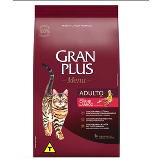 Ração Granplus para Gatos Adultos Sabor carne e Arroz 10,1kg