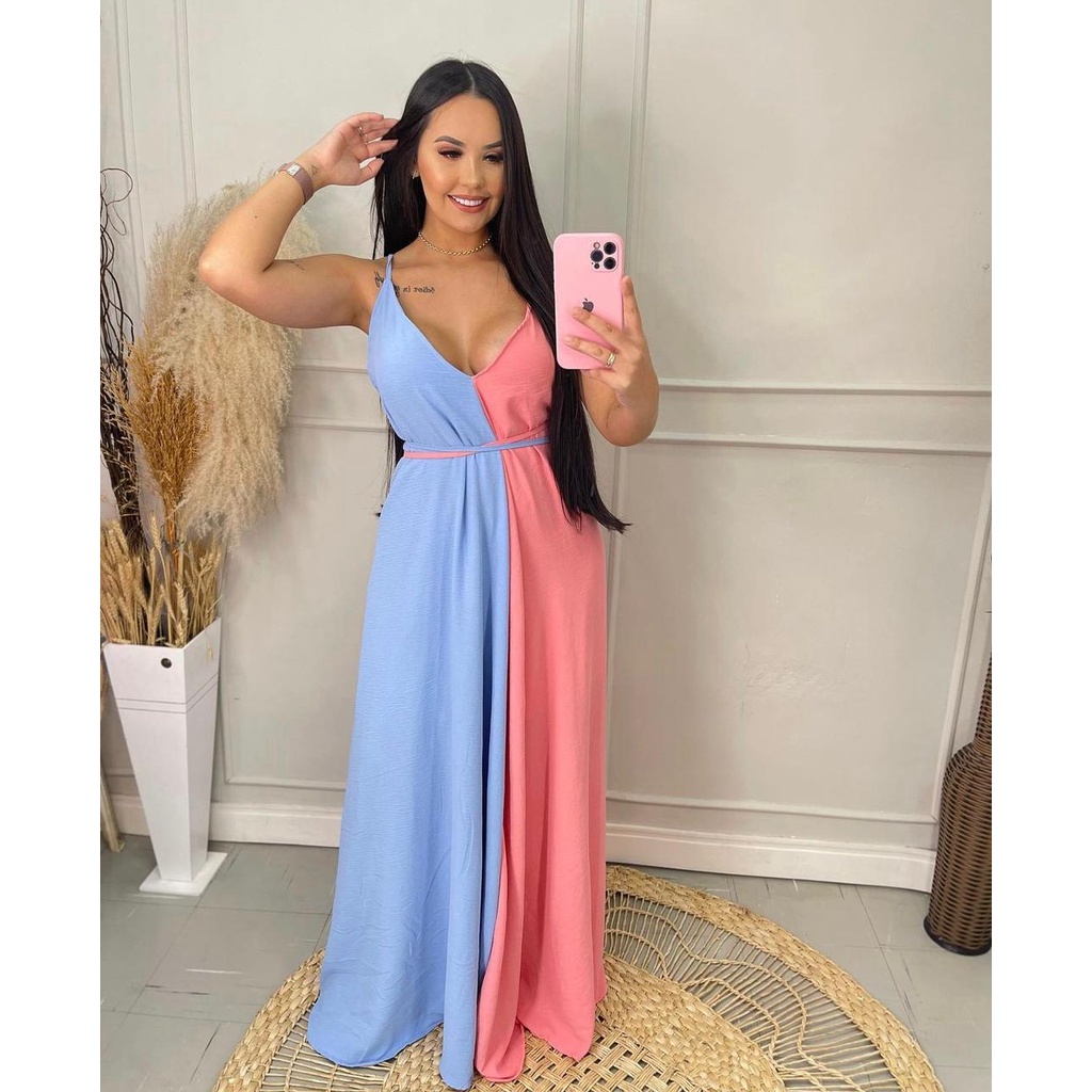 Vestido camisero azul marino – Rosas Rosa