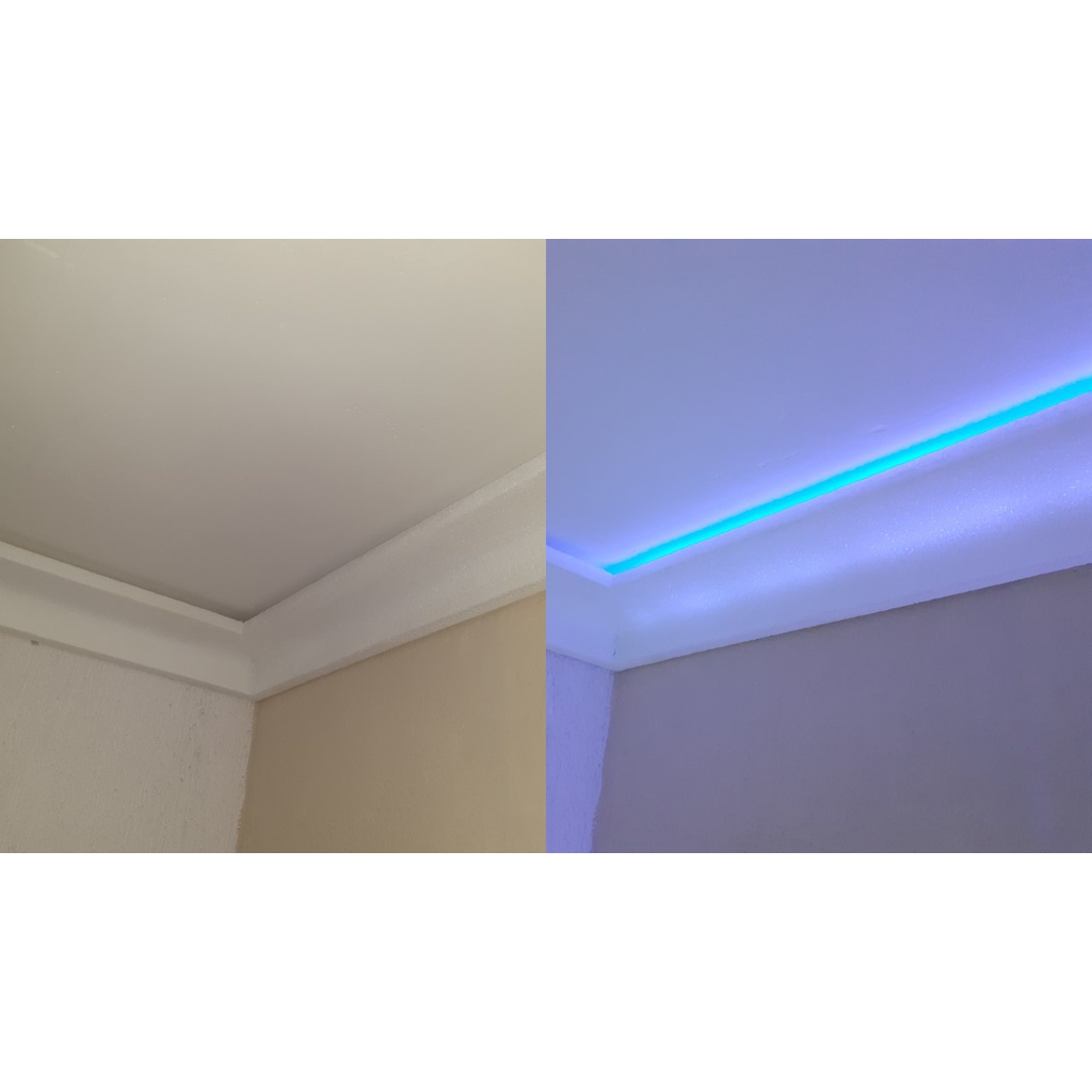 Moldura De Isopor Sanca Roda Teto Pra Fita Led Kit Com Metros Shopee Brasil