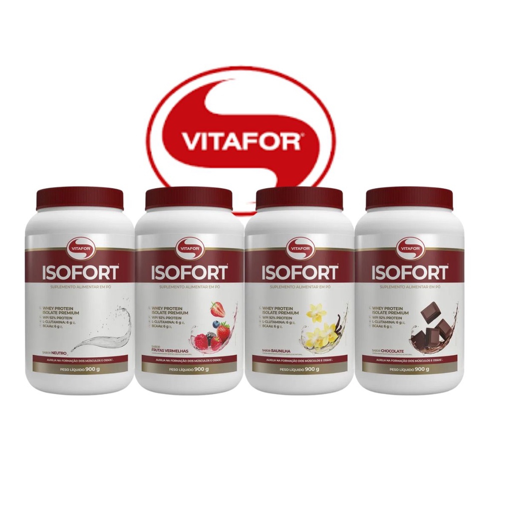 Whey Vitafor Isofort Isolado 900g (Escolha o Sabor) Whey Isolado