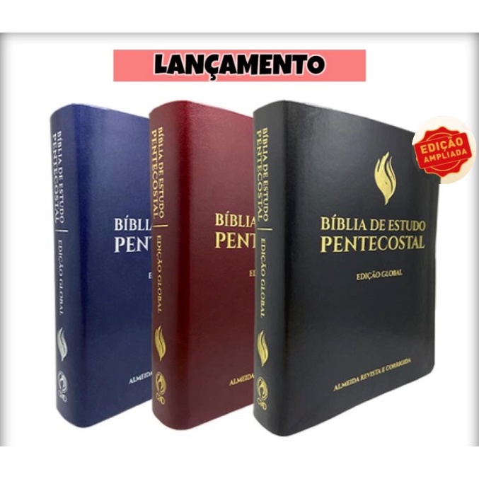 Bíblia De Estudo Pentecostal Grande Edição Global Luxo | Shopee Brasil