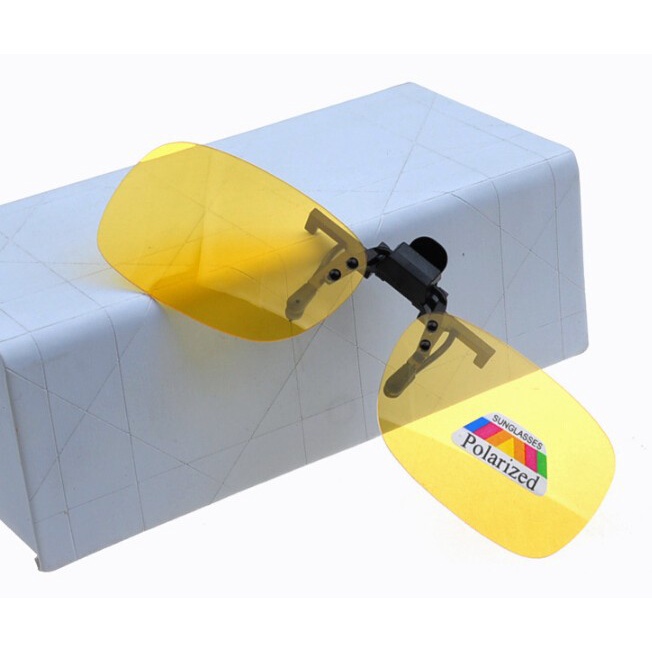 Clip On amarelo para dirigir a noite - Night Drive Polarizado Uv 400 (proteção luz azul) - Clip on para óculos de grau