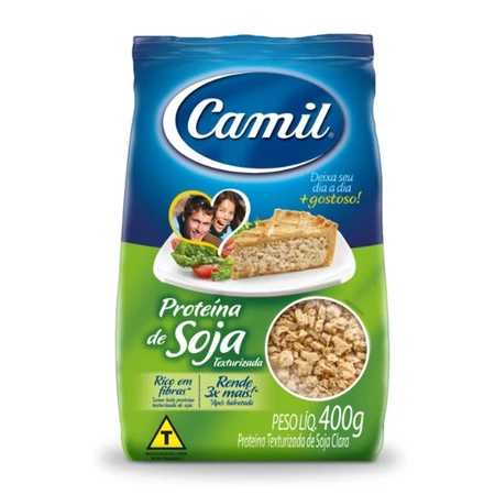 Proteína De Soja Texturizada Frango Camil 400g Pacote com 20 unidades