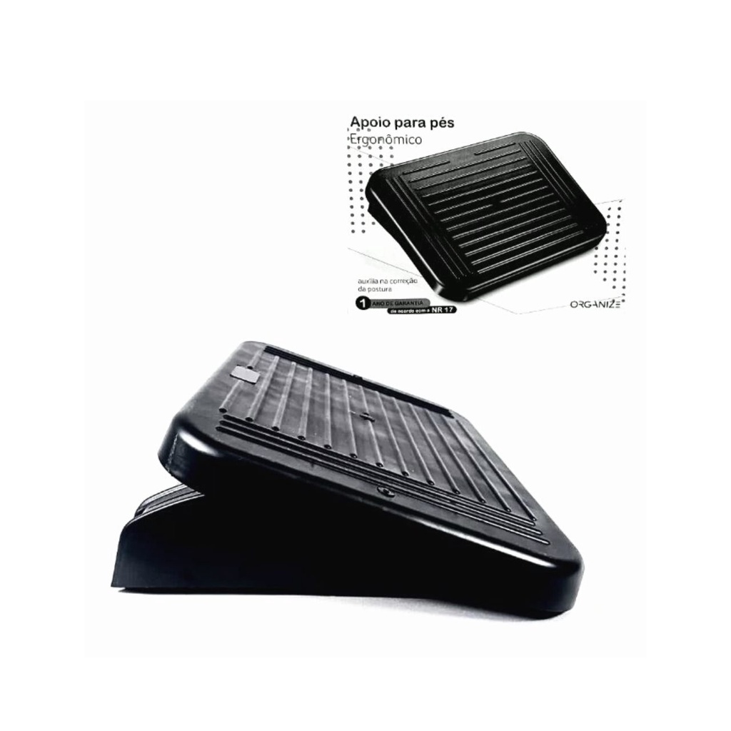 Apoio para os pés com regulagem de altura - Ergonomico NR17 ORGANIZE