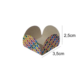 50-100 Forminhas 4 Pétalas Para Doces Docinhos Brigadeiro Beijinho Bem Casado Trufa Festa Aniversário Base 3,5cm x Altura 2,5cm Rainbow/Branco/Kraft