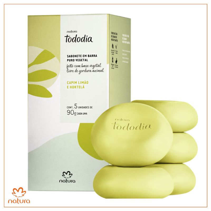 SABONETE EM BARRA PURO VEGETAL CAPIM LIMÃO E HORTELÃ | Shopee Brasil
