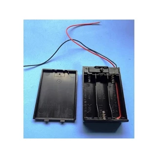 Caixa Case Suporte P/ 3 Pilhas Aa Com Tampa Chave On/off