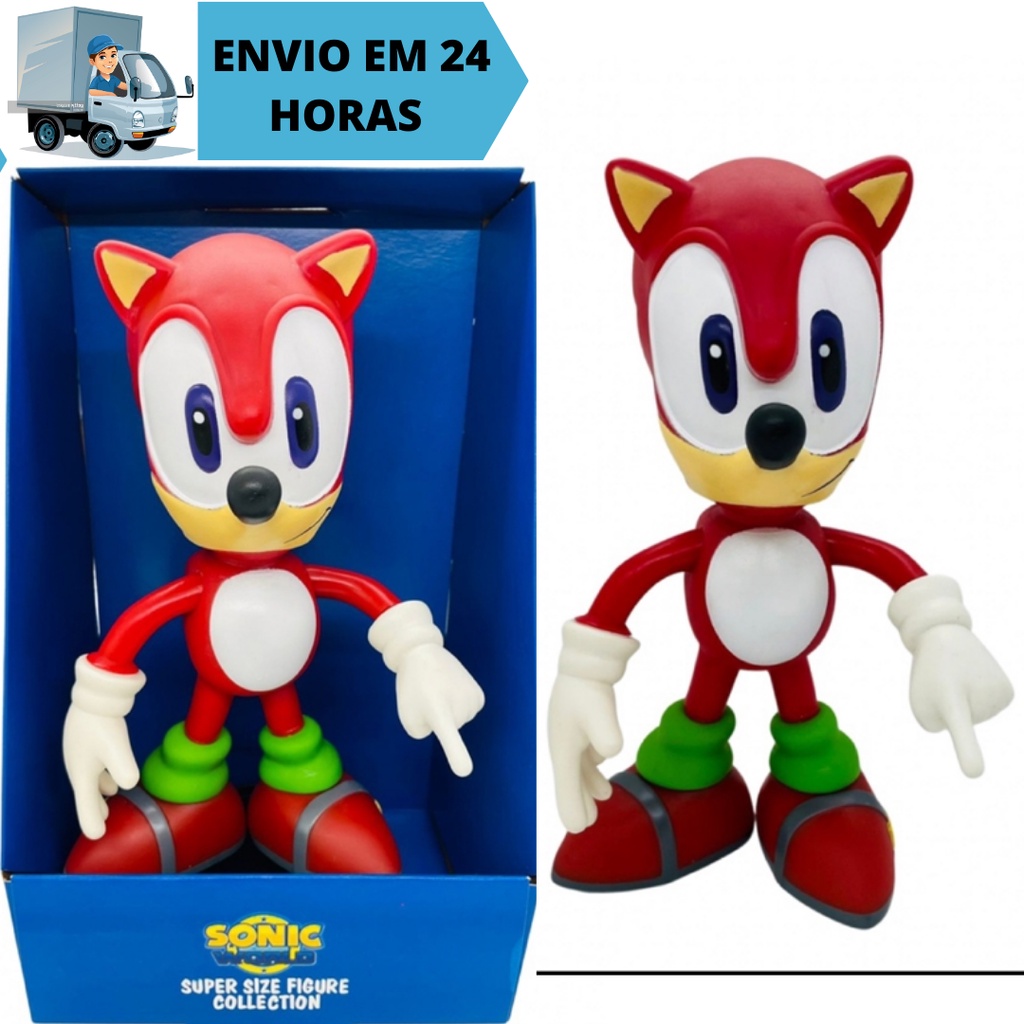 Boneco Sonic Vermelho 28cm aproximados Personagem Exclusivo ENVIO IMEDIATO