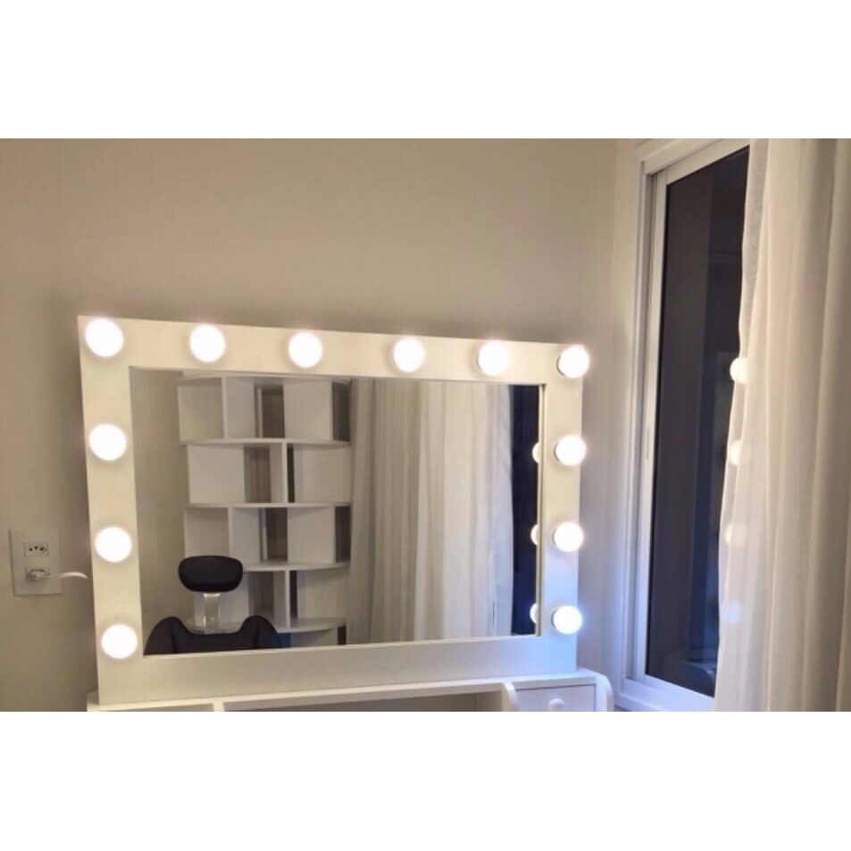 Espelho Camarim de parede MDF para 12 Lâmpadas | Shopee Brasil