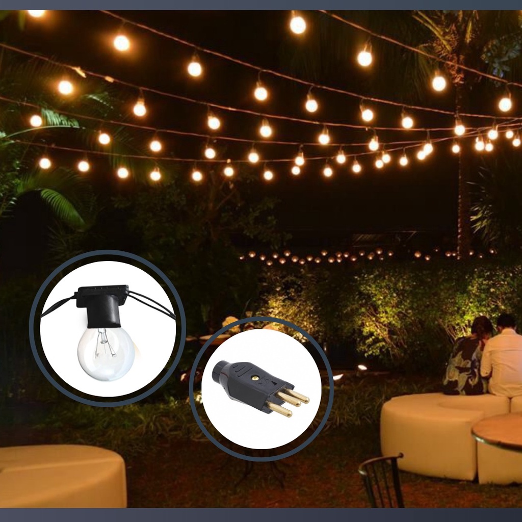 PROMOÇÃO Varal De Luzes Casamento de 50 Metros (Lâmpadas Inclusas ...