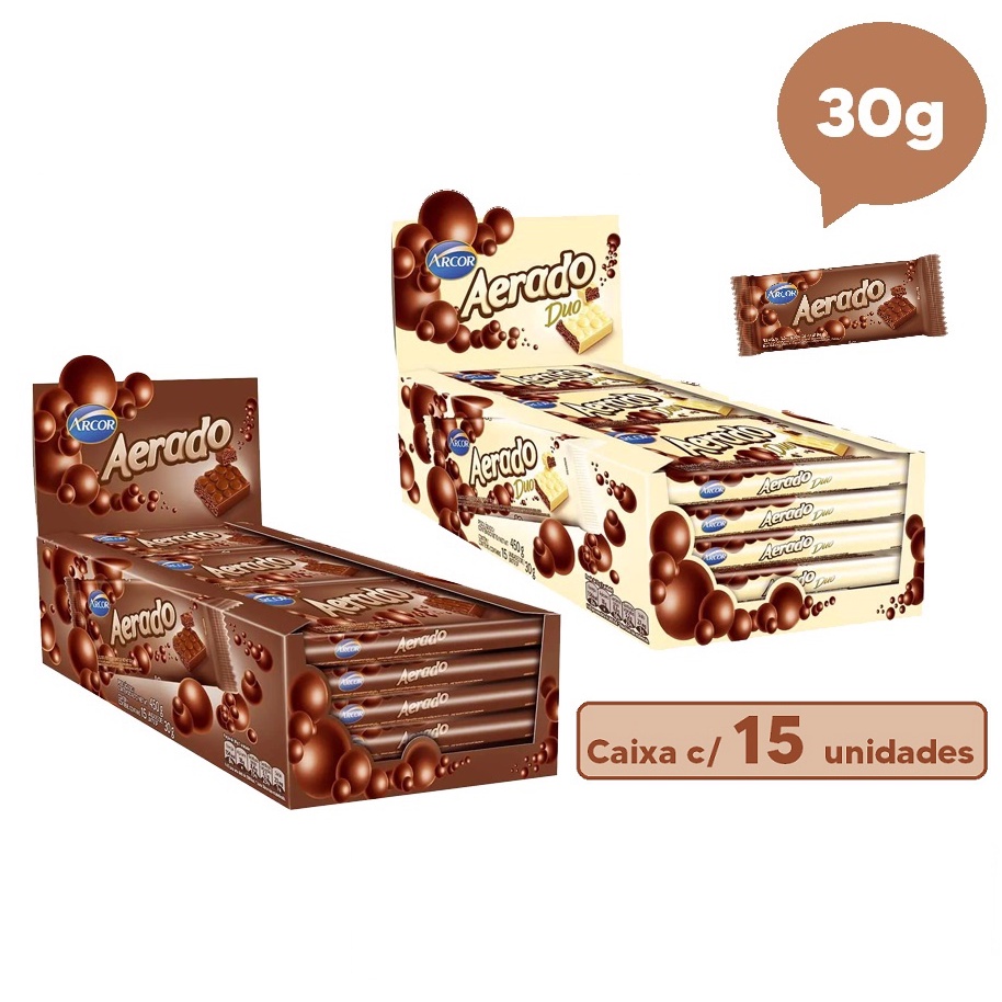 Tablete Chokko Aerado ao Leite 15un 30g Chokko Aerado Duo 15un 30g ...