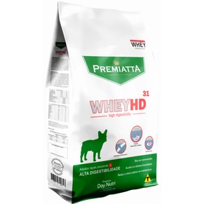 Premiatta Whey HD 6kg Cães Adultos Raças Mini e Pequena, controle de lágrima ácida. Ração Super Premium.
