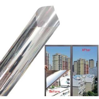 insofilm película prata espelhado 1mt x 50cm reflexiva para vidros, insufilme controle de calor privacidade porta,janela,casa, carro.