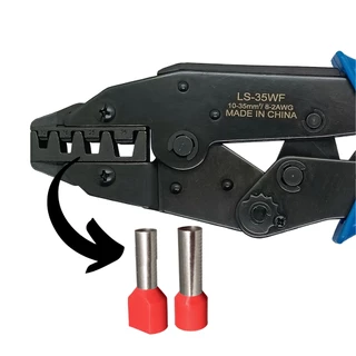 Alicate Crimpar Terminal Tubolar Ilhos 10 A 35mm LS-35WF-1un