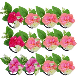Kit 12 Elástico Xuxinha de Cabelo Flor Fantasia Festa Carnaval