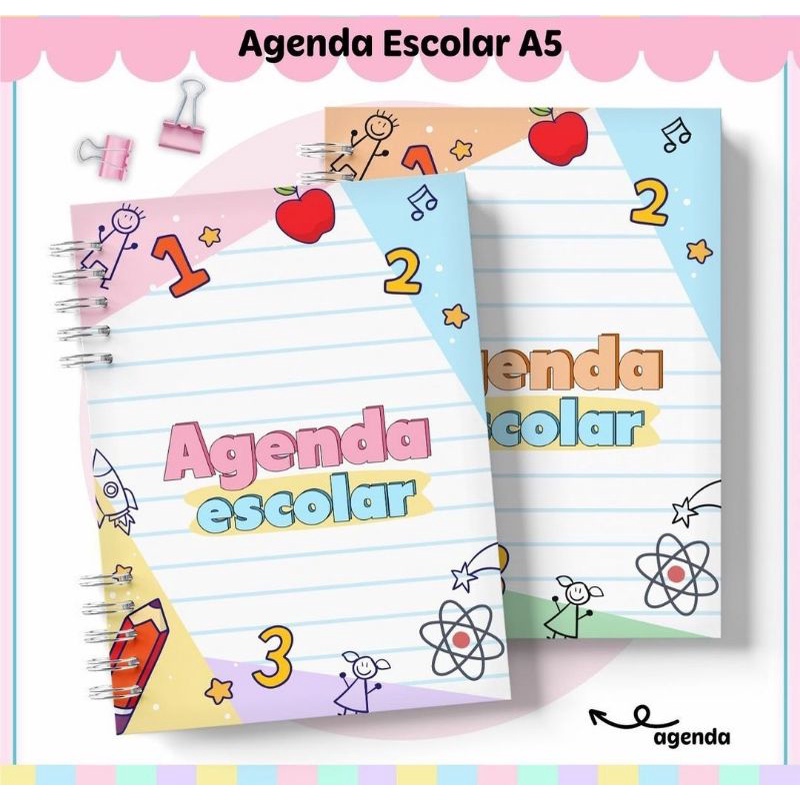 Agenda Escolar 2023 Infantil | Cute Meninas Roxo | Letrinhas