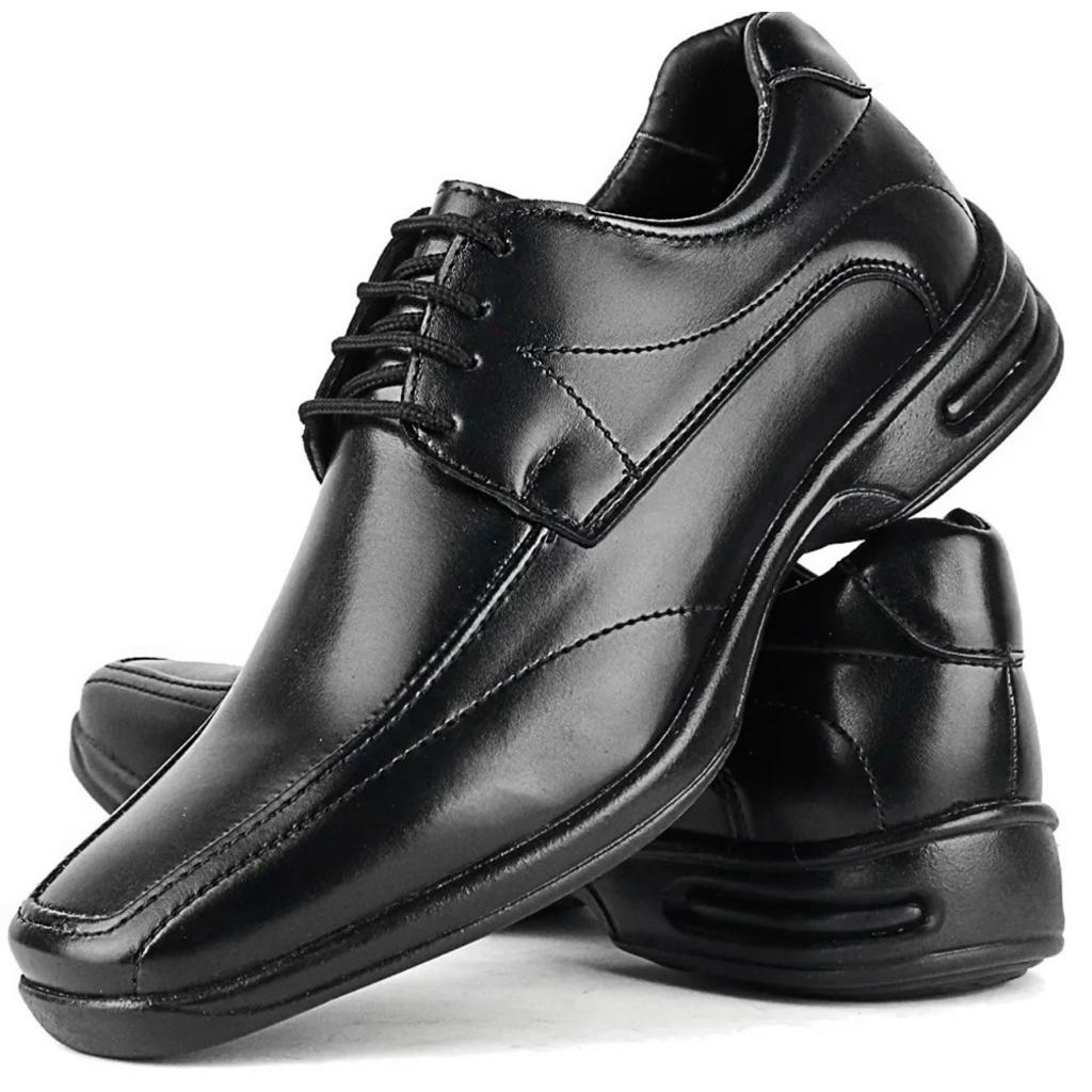 Sapato Social Masculino Confort Couro Premium Palmilha Gel Promoção de Lançamento