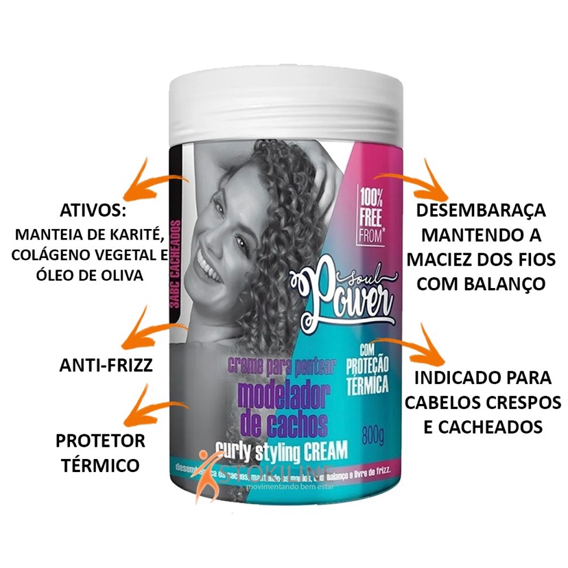 Creme P Pentear Curly Styling Cream Soul Power G Shopee Brasil