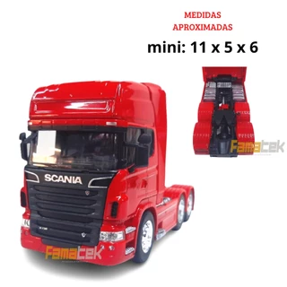 Mini 1/32 Scannia R-730 Cavalo Trucado Vermelho - Miniatura Escala 1/32
