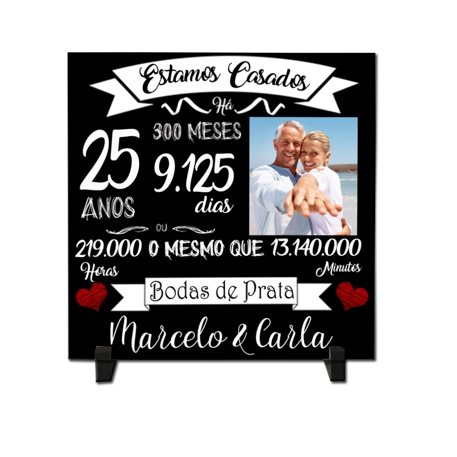 Azulejo Personalizado Bodas De Prata 25 Anos De Casados Shopee Brasil 0981