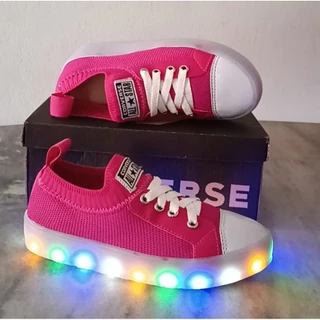 Tênis Juvenil Meia Led All Star Pink