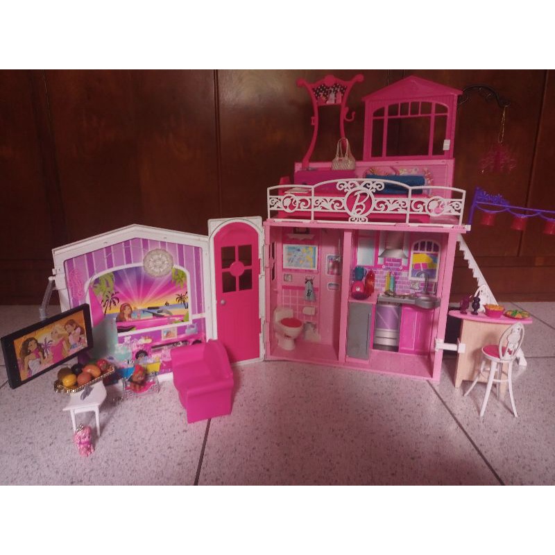 Casa Boneca Barbie Mobiliada (29 Móveis)