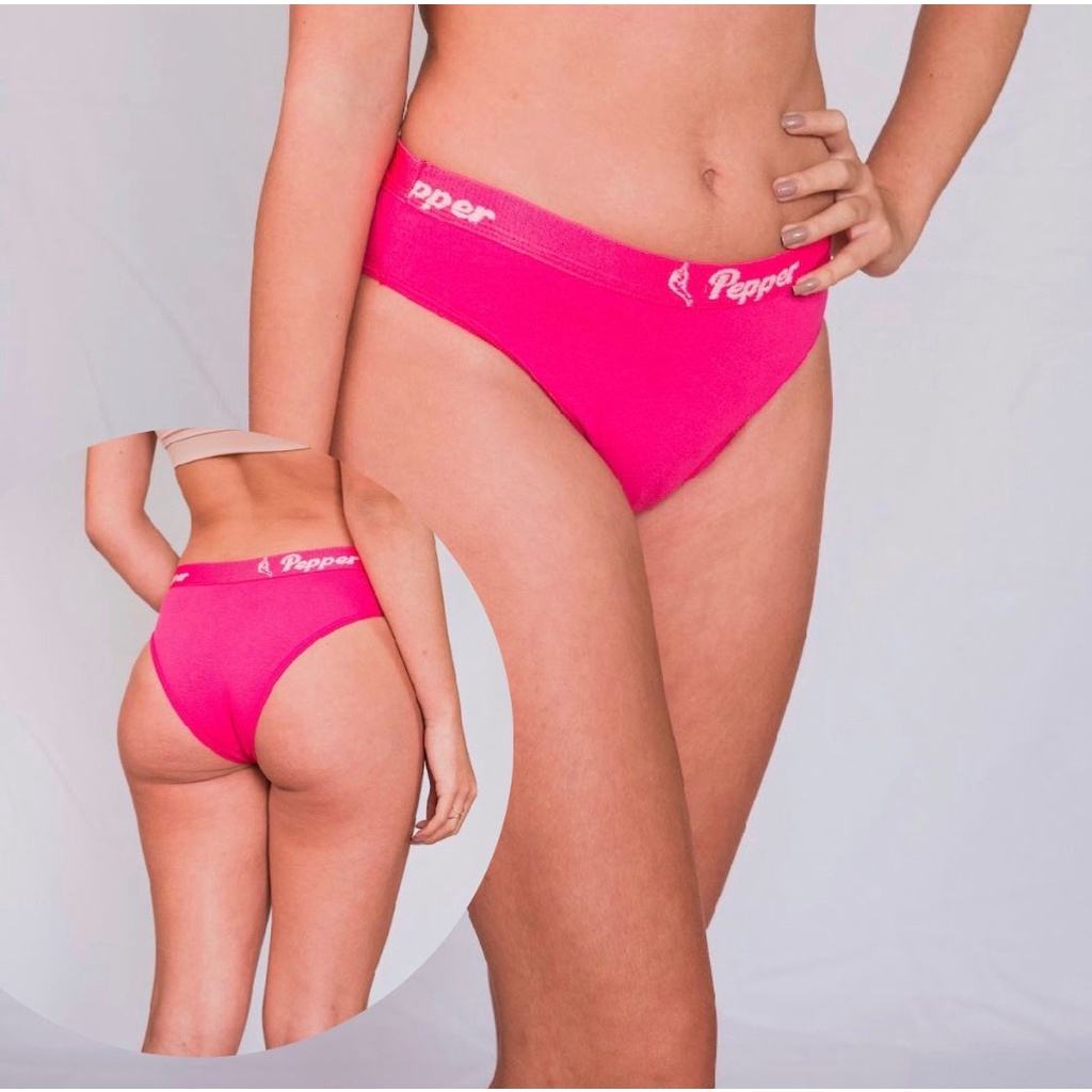 Kit 10 Calcinhas LISAS Adolescente Juvenil Elastico exposto cotton 8% - super confortaveis cores lisas Pepper Lingerie