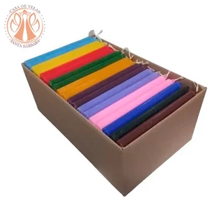 Kit 50 Velas Palito Branca e Coloridas com Várias Cores e Bicolores 18cm Parafia Pura