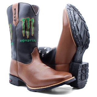 Bota Texana Country Masculina Com Bordado + Kit Fivela E Canivete Promoção