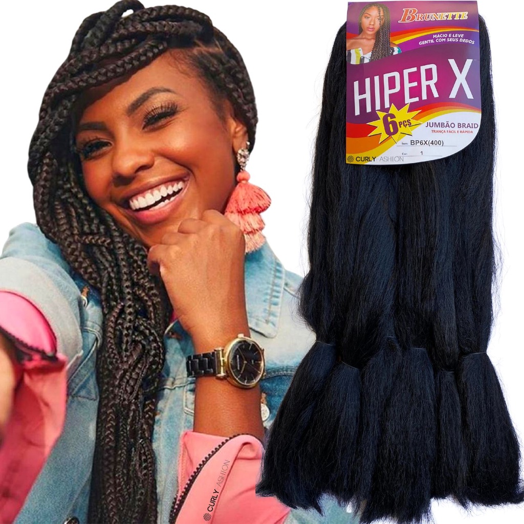 Jumbão Cabelo Jumbo Hiperx 400 Gramas Box Braids Trança