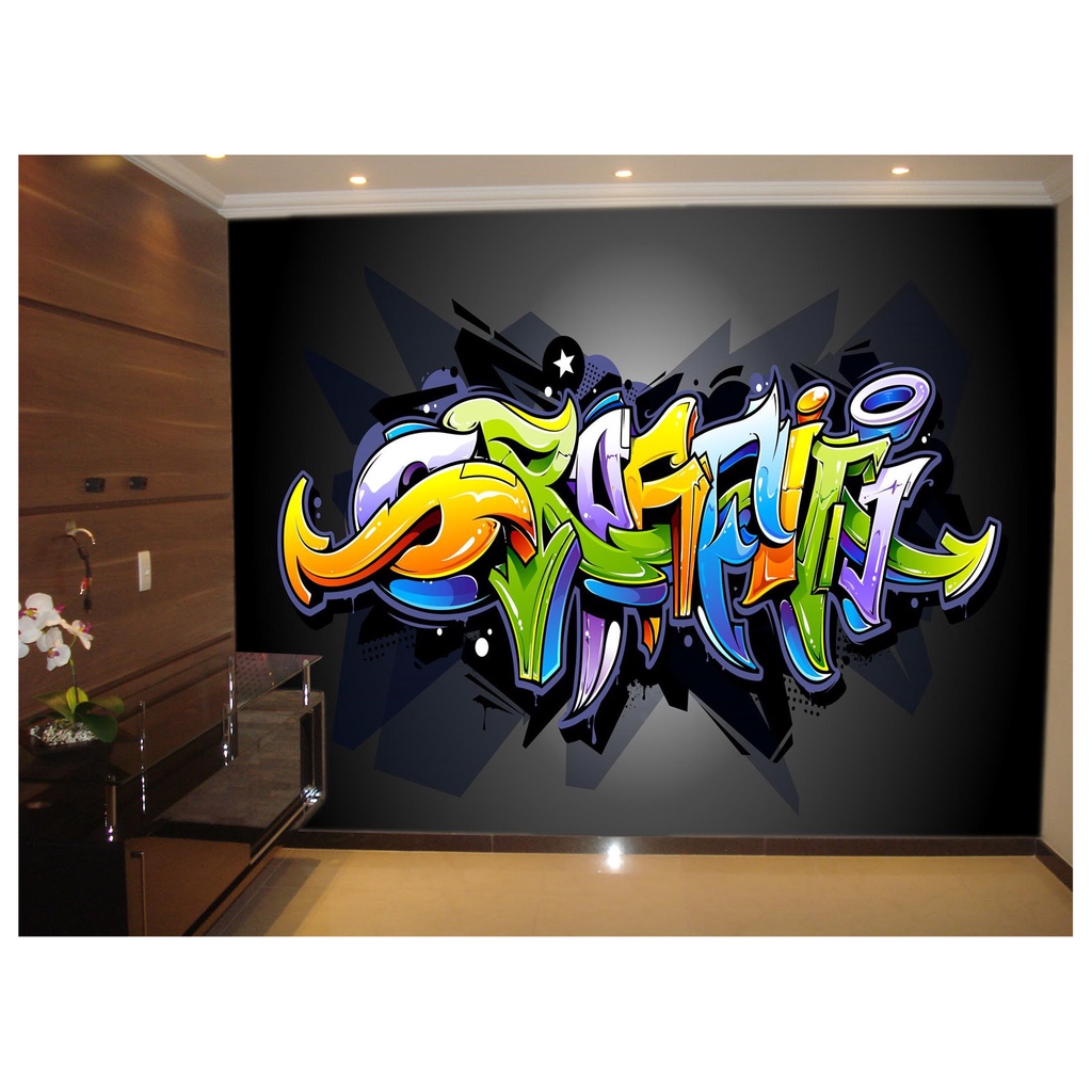 Adesivo Decorativo Papel de Parede Decoração Grafite Pintura Arte Abstrata TRA082
