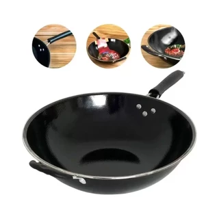Frigideira Ferro Inox Antiaderente Profissional Wok Restaurante 34 cm Fratelli Indução