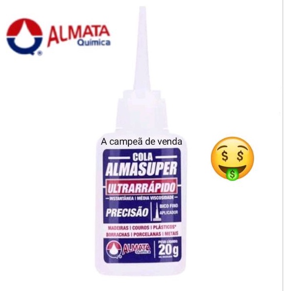 1 Unidade Cola Instantânea Almasuper Ultrarrápida Precisão 20g