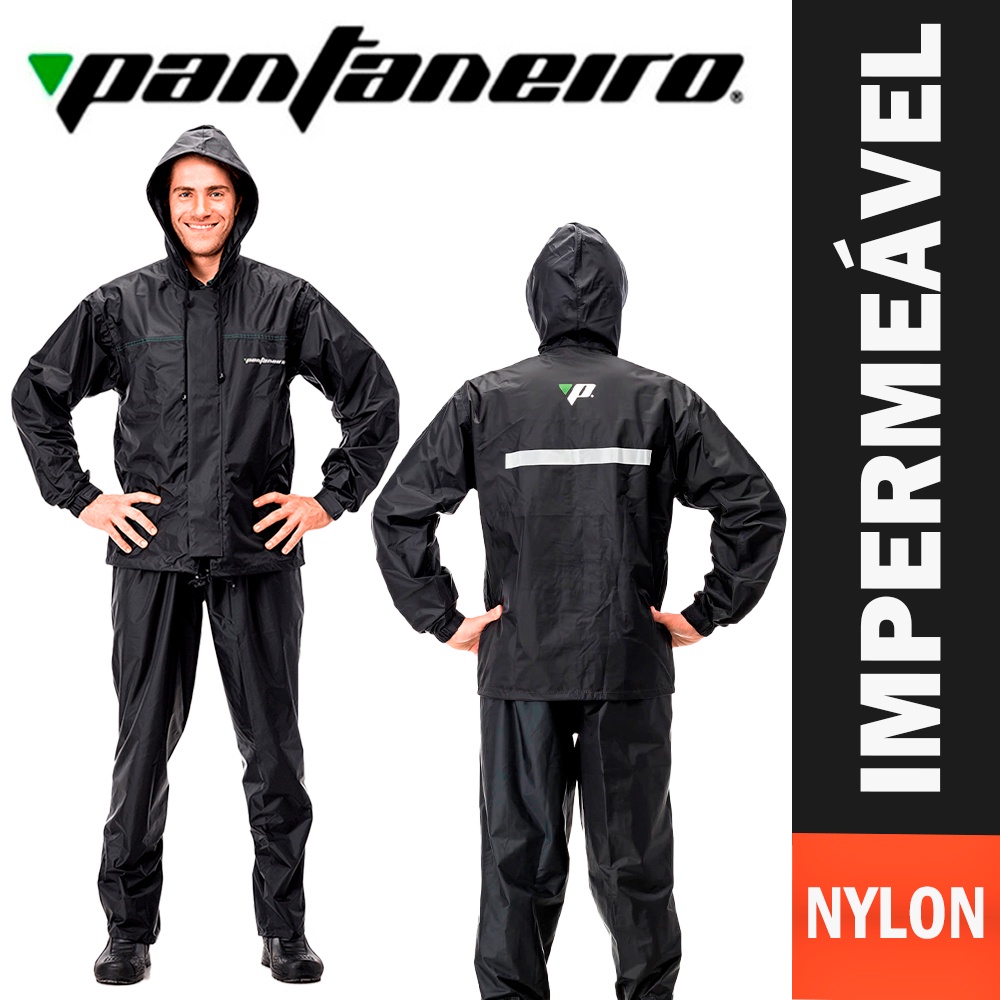 Conjunto Kit Capa De Chuva Motoqueiro Pantaneiro Nylon Com Capuz Motoboy Motociclista Impermeável - Masculino Feminino Unissex