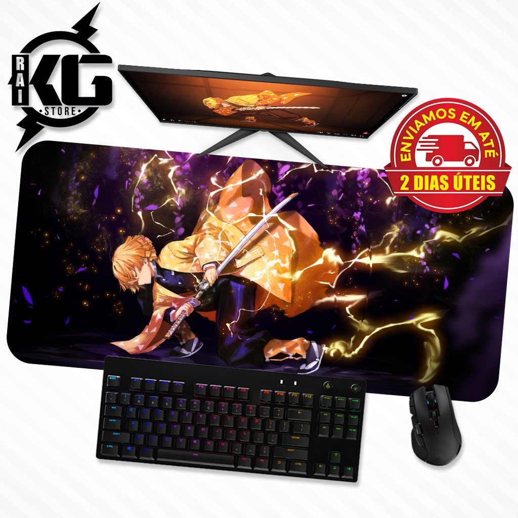 Mouse Pad Gamer Grande Speed 90x40 - Demon Slayer Zenitsu 3