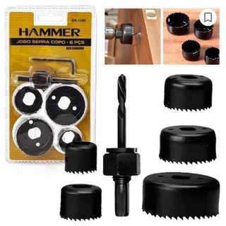 Kit Jogo Serra Copo com 6 peças Serra Madeira Pvc Gesso Corte Circular